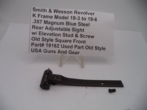19162 S&W K  Model 19-3 to 19-6 .357  Rear Adjustable Sight w/Elevation Stud and Screw