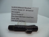 376 S&W J Model 37 (Airweight) Pinned 3" Barrel .38 Special Blue Used