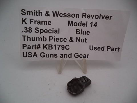 KB179C S&W K Frame Revolver Model 14 Thumb Piece & Nut Used .38 Special