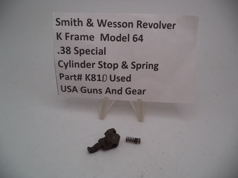 K81D Smith & Wesson K Frame Model 64 Cylinder Stop & Spring Used .38 Special