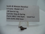 1081E Smith & Wesson K Frame Model 10-7 Cylinder Stop & Spring .38 Special ctg.