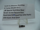 64172AB S&W K Frame Model 64-3 Stainless Steel Strain Screw Square Butt
