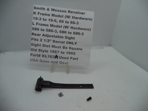KL163A Smith & Wesson K/L Frame Multi Model Rear Adjustable Sight (W/Hardware)