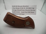 V3316 S&W J Frame Model 32, 33 Vintage Wood Grips/Screw .38 S&W ctg. Used