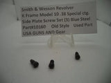10160 S&W K Frame Model 10 Side Plate Screw Set (3) Blue  .38 Special ctg.