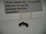 3417 Smith & Wesson J Frame Model 34-1 Side Plate Screws (3) .22 Long Rifle Used