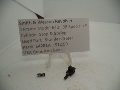 64281A  Smith & Wesson J Frame Model 642 Airweight Cylinder Stop & Spring  .38 SPL +P