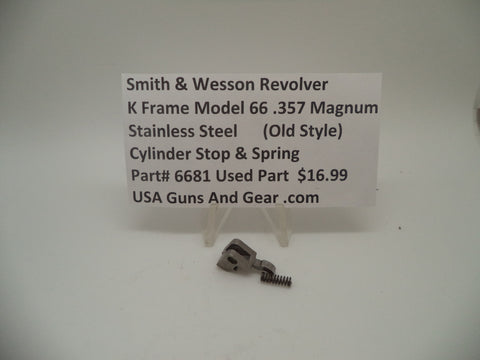 6681 Smith & Wesson K Frame Model 66 Cylinder Stop & Spring Used .357 Magnum
