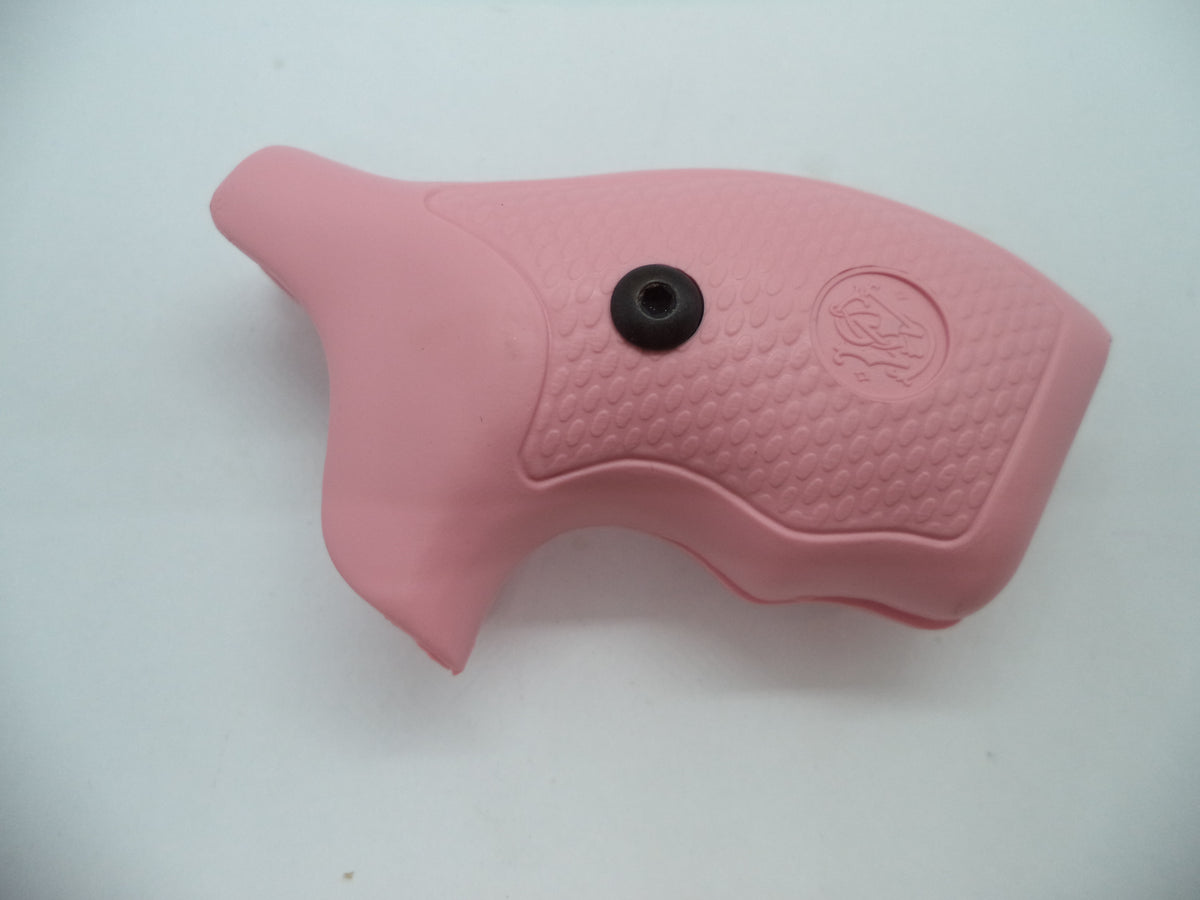 Smith and Wesson J Frame Round Butt Pink Rubber Grips Factory