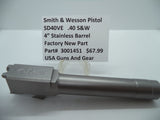 3001451 Smith & Wesson SD40VE 4" Stainless Barrel Factory New .40 S&W
