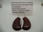 2 North American Arms Mini Revolver 5 Shot Wood Grips & Screw Used .22 Long Rifle