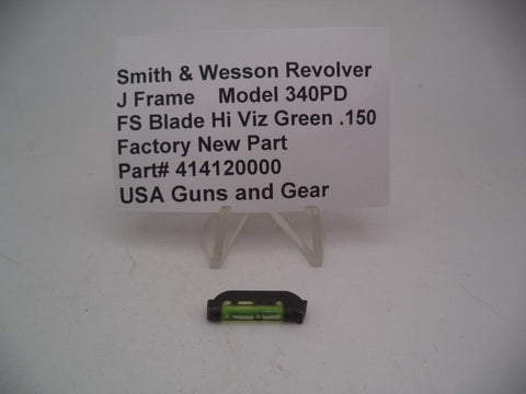414120000 Smith & Wesson Revolver J Frame Model 340PD FS Blade Hi Viz Green .150