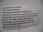 413860000 S & W  K, L Frame All Models Black Rubber Conversion Grips