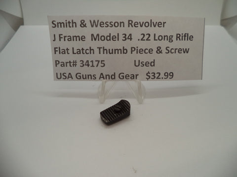 34175 Smith & Wesson J Frame Model 34 Flat Latch Thumb Piece & Nut .22 Long Rifle