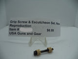 SWG3 Grip Screw & Escutcheon Set, New Reproduction, Gun Repair Parts