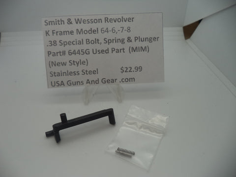 6445G Smith & Wesson K Frame Model 64-6, -7 &-8 Bolt, Spring, & Plunger