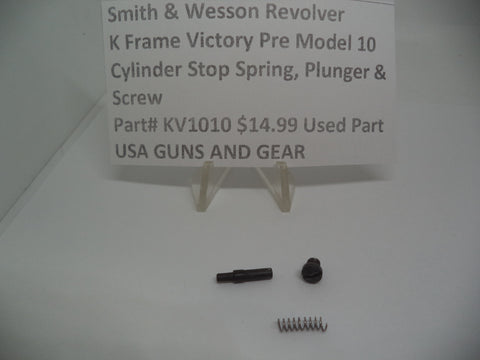 KV1010 Smith & Wesson Revolver K Frame Victory Pre Model 10 Cylinder Stop Spring, Plunger & Screw
