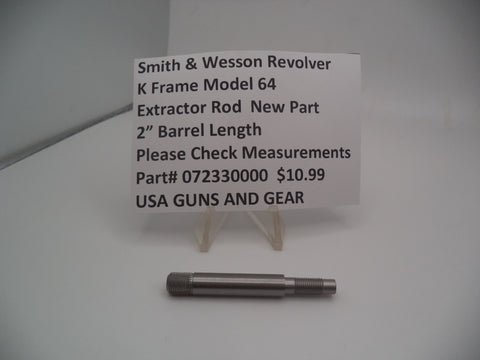 072330000 Smith & Wesson K Frame Model 64 Extractor Rod for 2" Barrel SS New