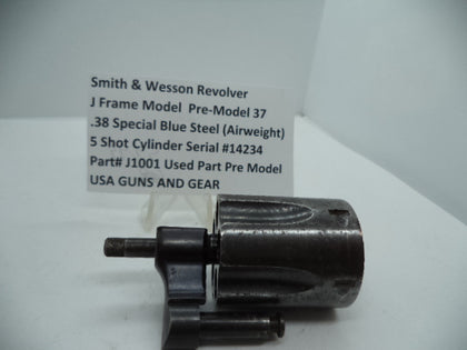 J1001 Smith & Wesson J Frame Model Pre37 Airweight Cylinder 2" Serial 14234 38 Special Used