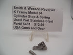 6481 Smith & Wesson K Frame Model 64 38 SPL Cylinder Stop And Spring