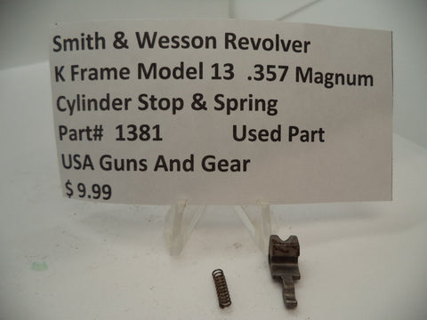 1381 Smith & Wesson K Frame Model 13 Cylinder Stop & Spring .357 Magnum Used Part