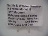 19143D Smith & Wesson K Frame Model 19 Used Rebound Slide & Spring .357 Magnum