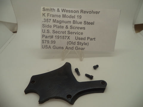 19157X Smith & Wesson K Frame Model 19 Side Plate & Screws Blue .357 Magnum