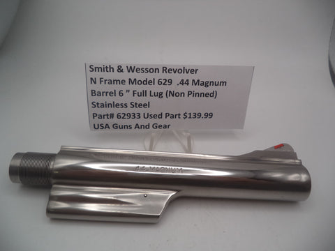 62933 Smith & Wesson N Frame Model 629 Classic  6" (Non-Pinned)Barrel SS 44 Magnum Used