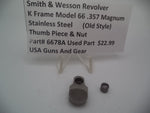 6678A Smith & Wesson K Frame Model 66 .357 Mag Thumb Piece & Nut Stainless Steel Used