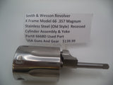 6668D Smith & Wesson K Frame Model 66 Stainless Steel Recessed Cylinder Assembly Used .357 Magnum