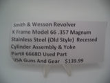 6668D Smith & Wesson K Frame Model 66 Stainless Steel Recessed Cylinder Assembly Used .357 Magnum