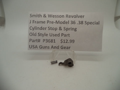 P3681 Smith & Wesson J Frame Model Pre 36 Cylinder Stop & Spring .38 Special