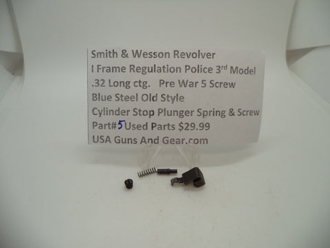 Part# 5 S&W I Frame Regulation Police 3rd Model Cylinder Stop Plunger & Screw