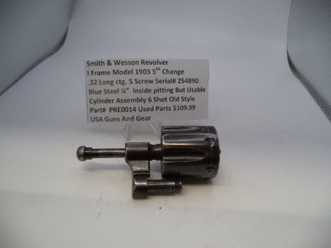 PRE0014 Smith & Wesson I Frame Model 1903 5th Change Cylinder Assembly Used