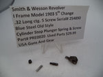 PRE0020 Smith & Wesson I Frame Model 1903 5th Change Cylinder Stop Plunger Spring & Screw Blue Steel Used