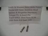 63912 Smith & Wesson Model 639 Trigger Pin & Insert Pin Stainless Steel Used Parts