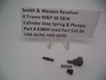 K3809 Smith & Wesson Revolver K Frame M&P 38 S&W Cylinder Stop, Spring & Plunger Used