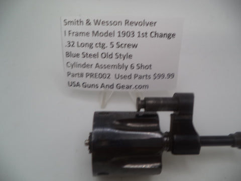 PRE002 Smith & Wesson I Frame Model 1903 1st Change .Blue Steel Cylinder Assembly 6 Shot 32 Caliber Used