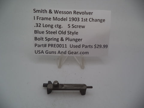 PRE0011 Smith & Wesson I Frame Model 1903 1st Change .Blue Steel Bolt Spring & Plunger3 2 Caliber Used