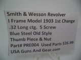 PRE004 Smith & Wesson I Frame Model 1903 1st Change .Blue Steel Thumb Piece & Nut 32 Caliber Used
