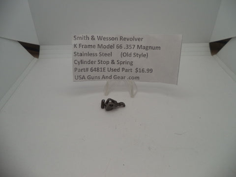 6481E Smith & Wesson K Frame Revolver Model 66 Cylinder Stop & Spring Used