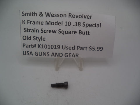 K101019  Smith and Wesson Revolver K Frame Model 10 .38 Special ctg. Strain Screw Square Butt Used