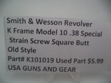 K101019  Smith and Wesson Revolver K Frame Model 10 .38 Special ctg. Strain Screw Square Butt Used