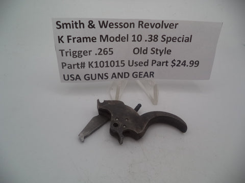 K101015 Smith and Wesson Revolver K Frame Model 10 .38 Special ctg. Trigger .265 Used