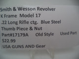 17179A Smith & Wesson K Frame Model 17 Thumb Piece & Nut Used Blue Steel .22 Long Rifle