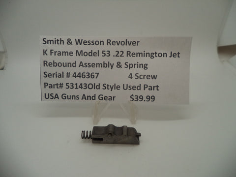 53143 Smith & Wesson K Frame Model 53 Rebound Slide & Spring Used .22 Rem-Jet
