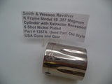 1357A Smith & Wesson K Frame Model 19 .357 Magnum Cylinder W/Extractor Recessed Nickel Plated Used