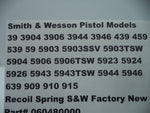060480000 SW Gun Part Recoil Spring Models 39 3904 59 5903 5903SSV & More
