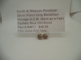SW11 Smith & Wesson Vintage Revolver Pistol Grip Medallion Pair New Old Stock