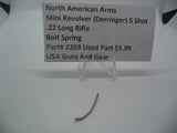 2203 North American Arms Mini Revolver 5 Shot Bolt Spring (Used Part) .22 Long Rifle